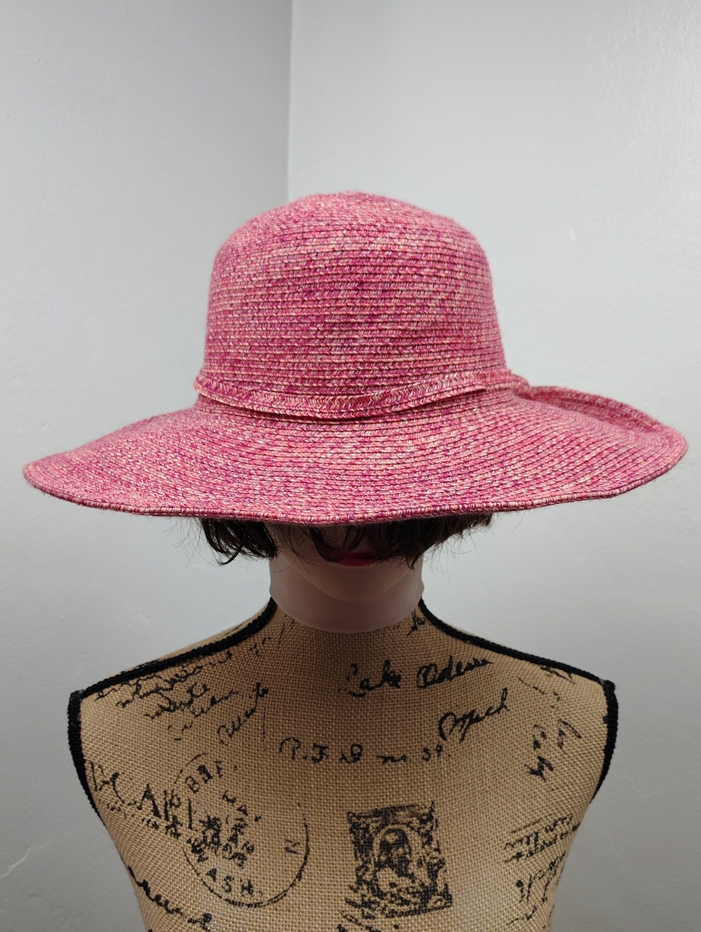 Karen Keith Pink Wide Brim Sun Hat  Lightweight Women’s Straw-Style Hat One Size